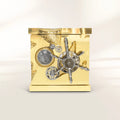 Luxury Portable Jewelry Safe with Secret Dial Lock & Gold-Plated Brass Gear Design