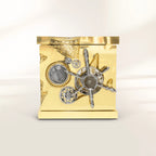 Luxury Portable Jewelry Safe with Secret Dial Lock & Gold-Plated Brass Gear Design
