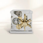 Luxury Portable Jewelry Safe with Secret Dial Lock & Gold-Plated Brass Gear Design