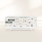 Luxury Black Sideboard Cabinet with Geometric Design & Hidden Storage