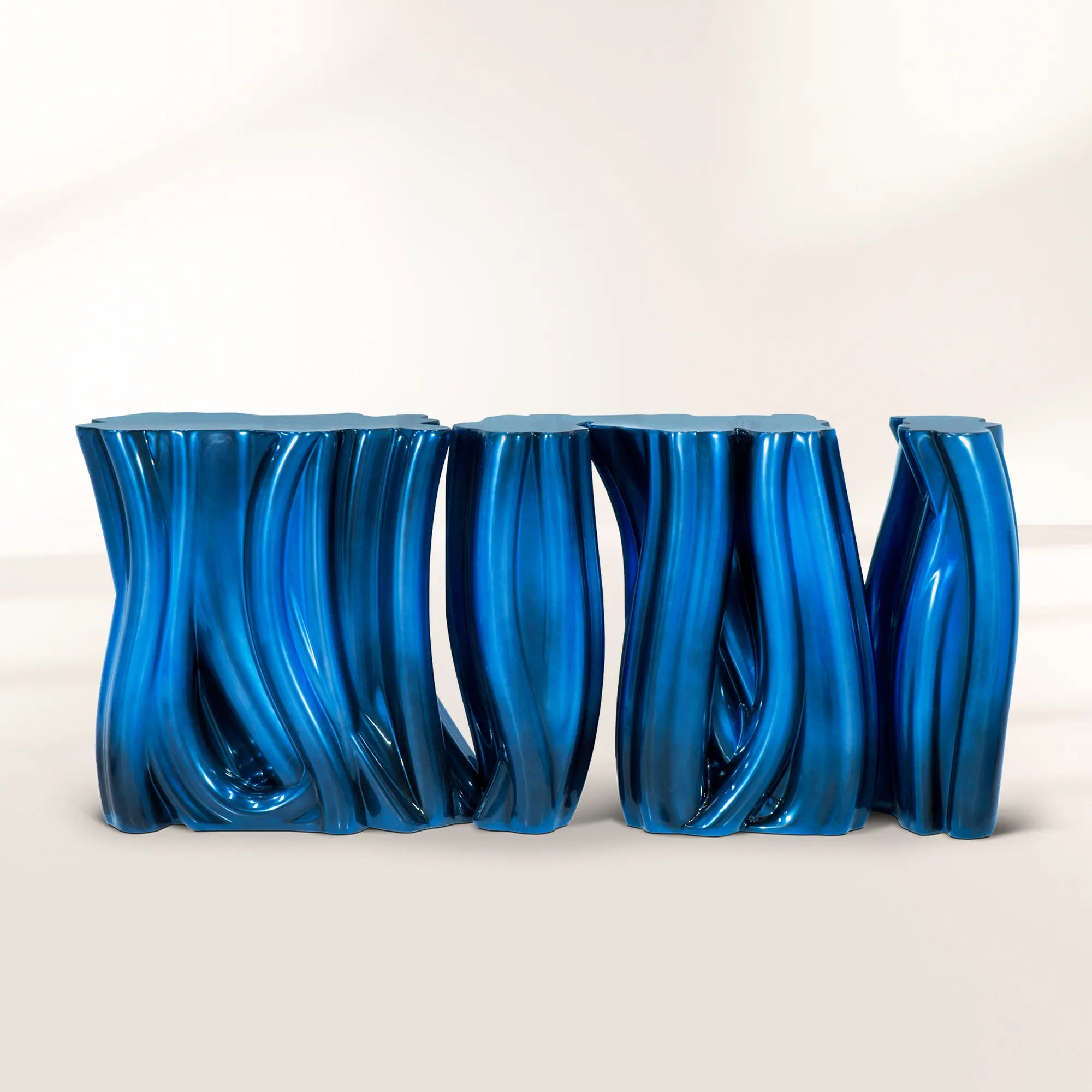 Monochrome Consoles Fluid Sculptural Resin Entryways Cabinet Table