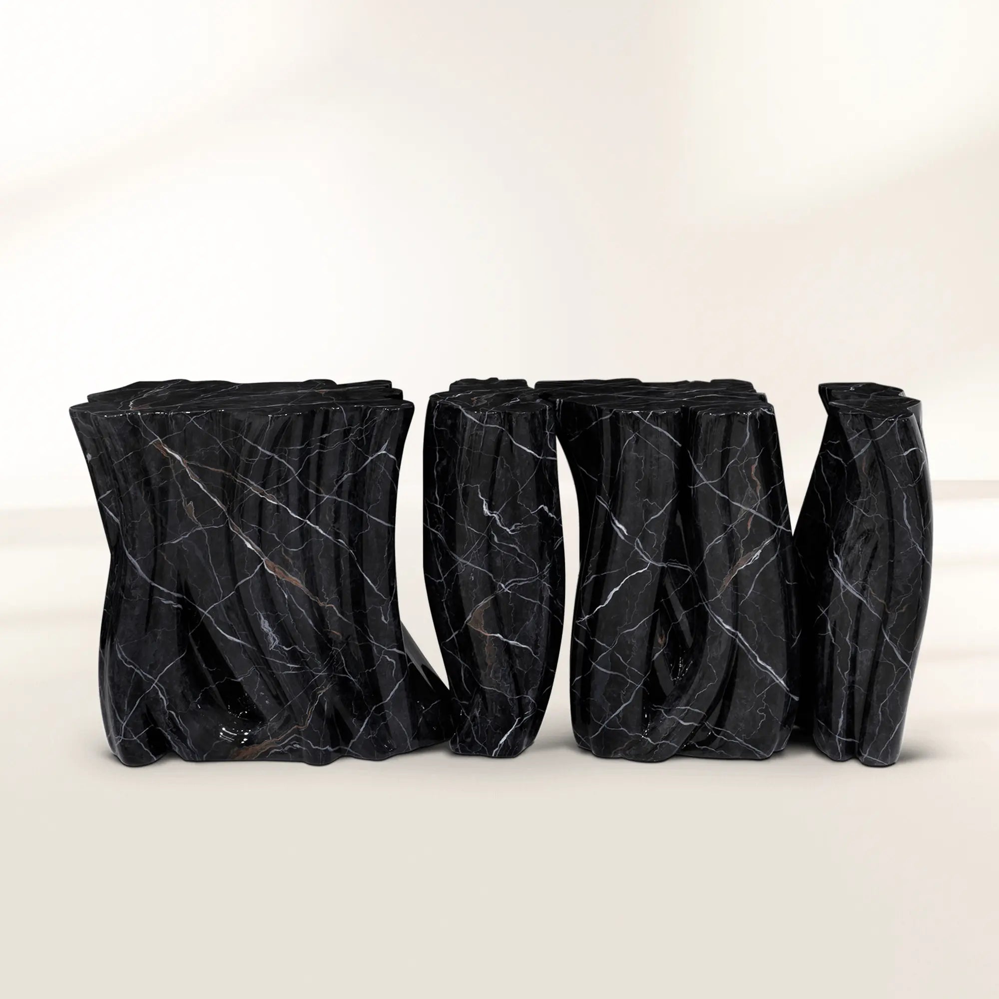 Monochrome Consoles Fluid Sculptural Resin Entryways Cabinet Table