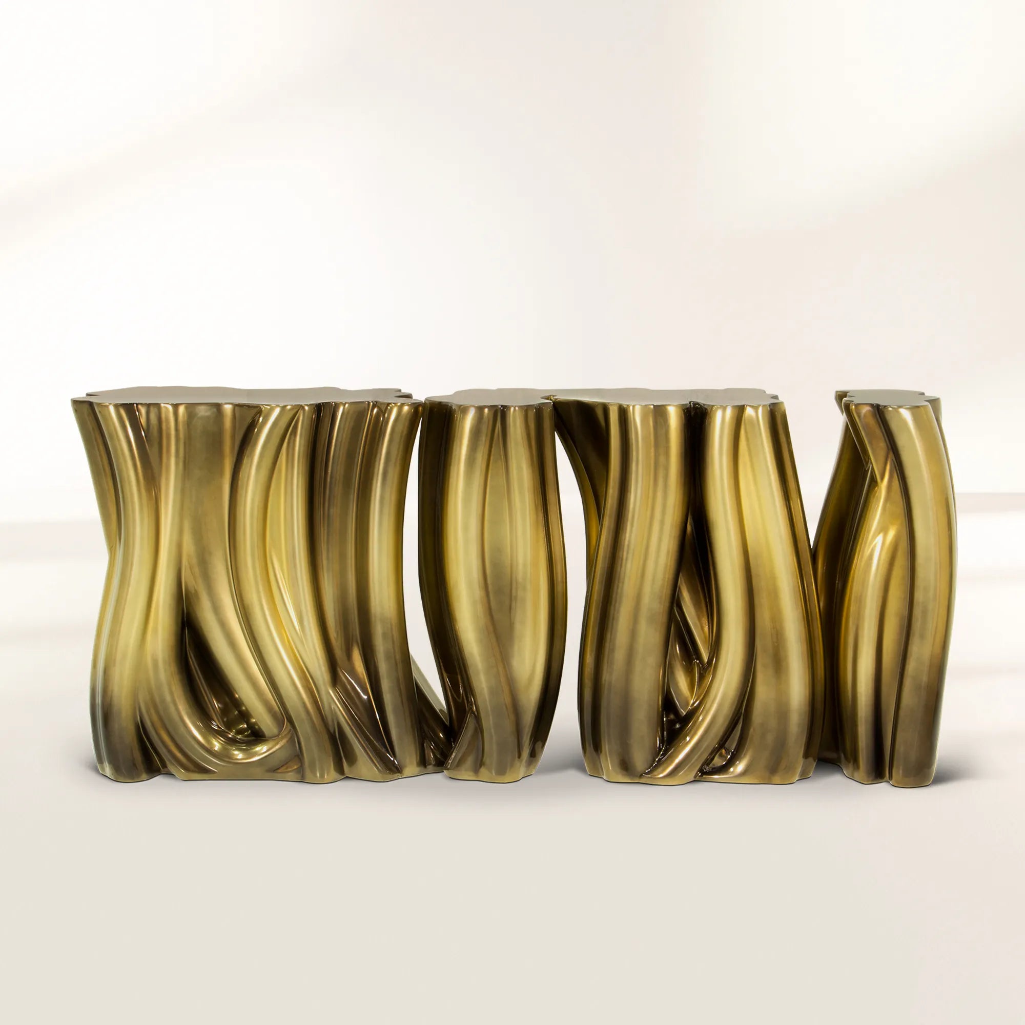 Monochrome Consoles Fluid Sculptural Resin Entryways Cabinet Table