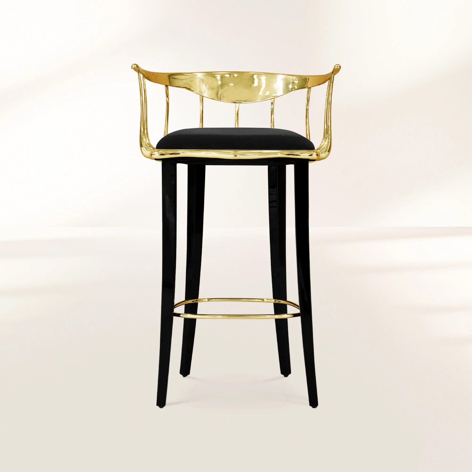 Nº 11 Surrealist Polished Brass Bar Stool