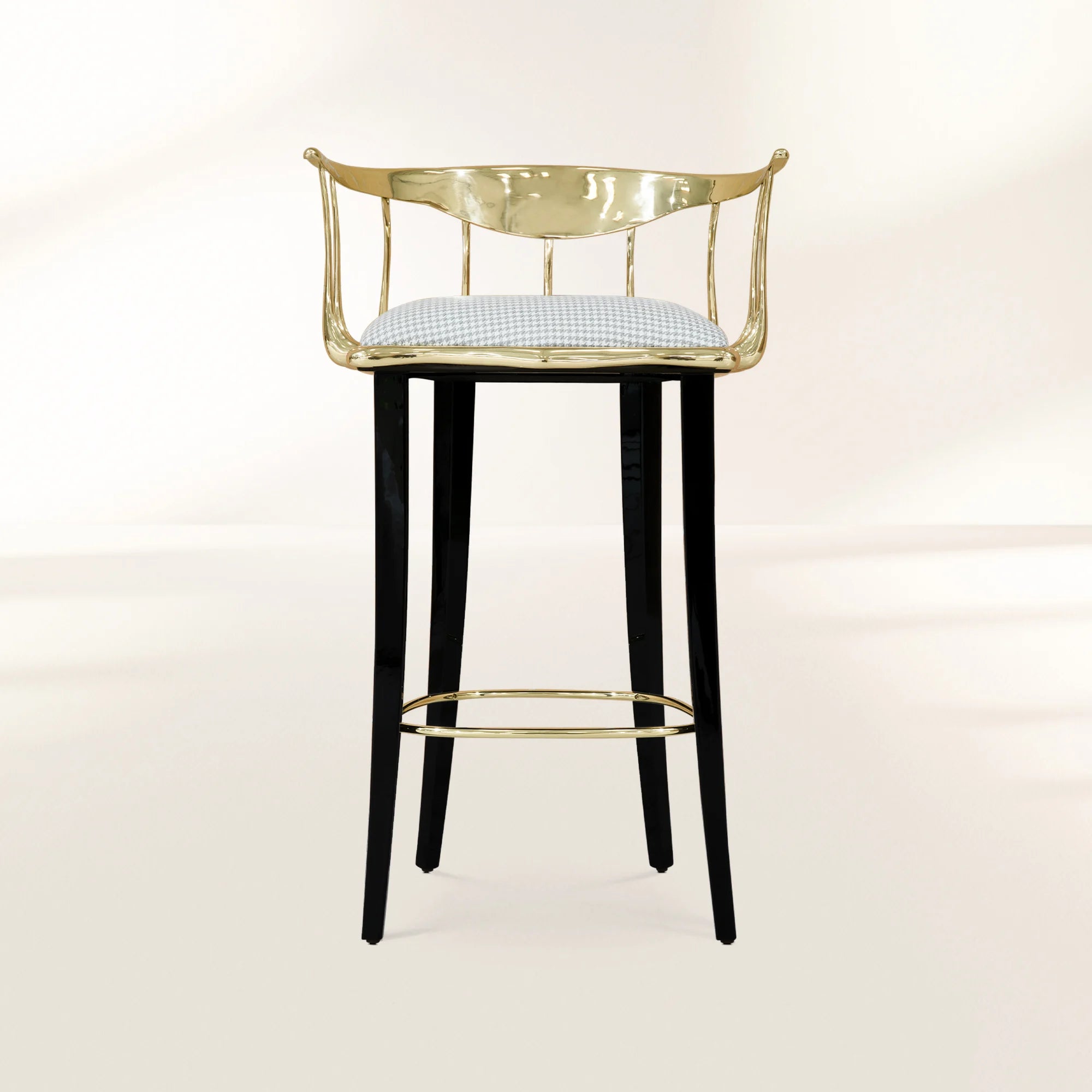 Nº 11 Surrealist Polished Brass Bar Stool
