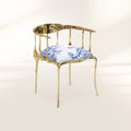 Nº 11 Azulejo Print Polished Brass Heritage Chair