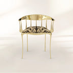 Nº11 Semiramide Nero Surrealist Polished Gold Dining Chair