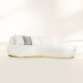 Luxury Swan Lake Inspired Sofa with Sculptural Brass Frame & Asymmetric Design