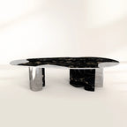 Ophelia Oval Carrara Marble & Gold Dining Table