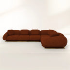 Luxury Modular Velvet Sofa with Polished Brass Base & Sculptural Masterpiece Design