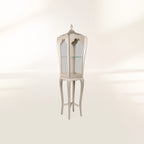 Luxury Slim Curio Display Cabinet with Glass Shelves & Mahogany Frame