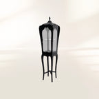 Luxury Slim Curio Display Cabinet with Glass Shelves & Mahogany Frame