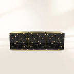 Luxury Anodized Metal Sideboard Cabinet with Pixel-Inspired Design & Hidden Storage
