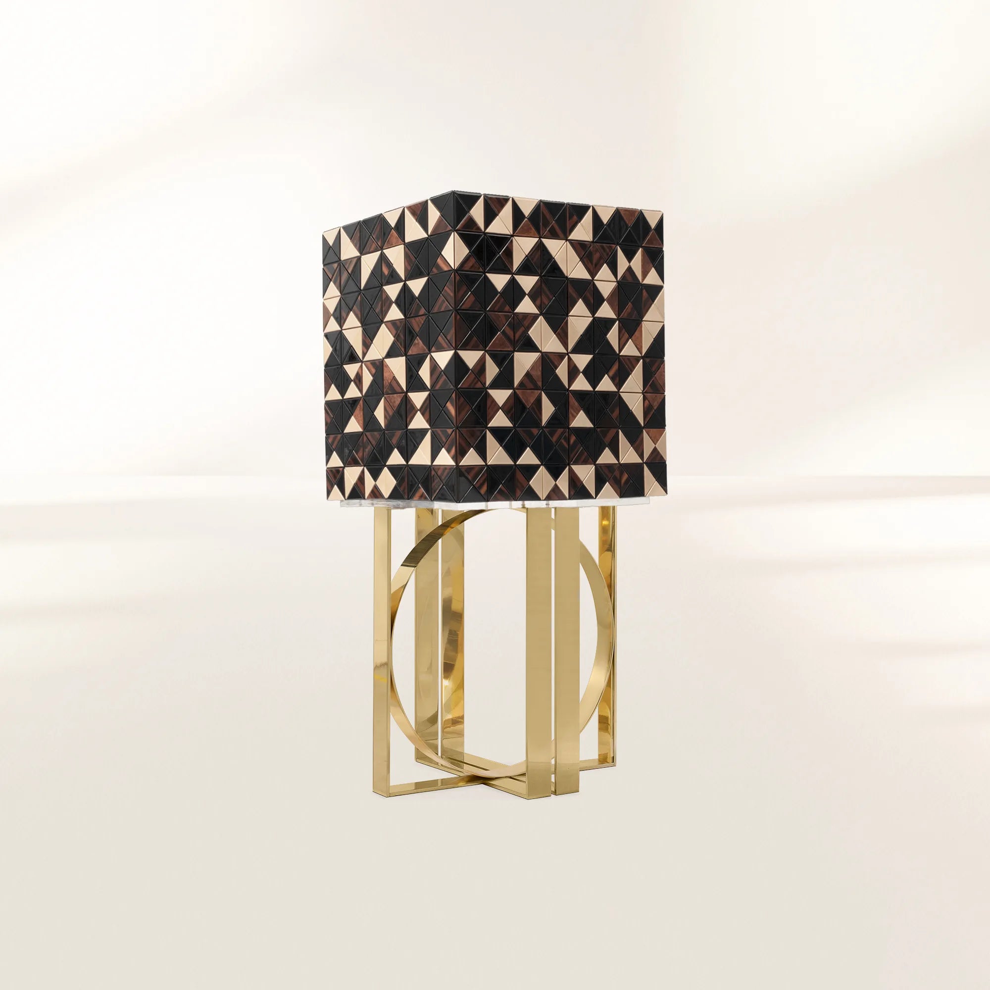 Luxury Geometric Bar Cabinet with Pixel-Inspired Design & Hidden Storage