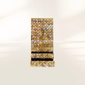Luxury Walnut Curio Cabinet with Pixel-Inspired Design & Hidden Storage