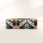 Luxury Anodized Metal Sideboard Cabinet with Pixel-Inspired Design & Hidden Storage