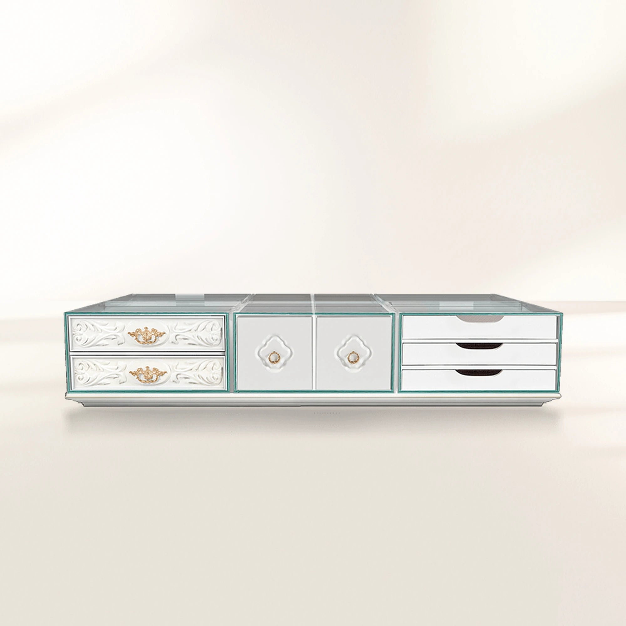 Luxury Modular Coffee Table with Geometric Design, Hidden Storage & Modern Style Center Tea Table