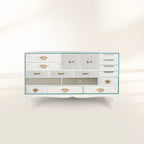 Luxury Patchwork Wood Sideboard Buffet Cabinet with Hidden Storage