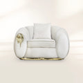 Luxury Sculptural Armchair with Polished Brass Accents & Vintage Contemporary Design