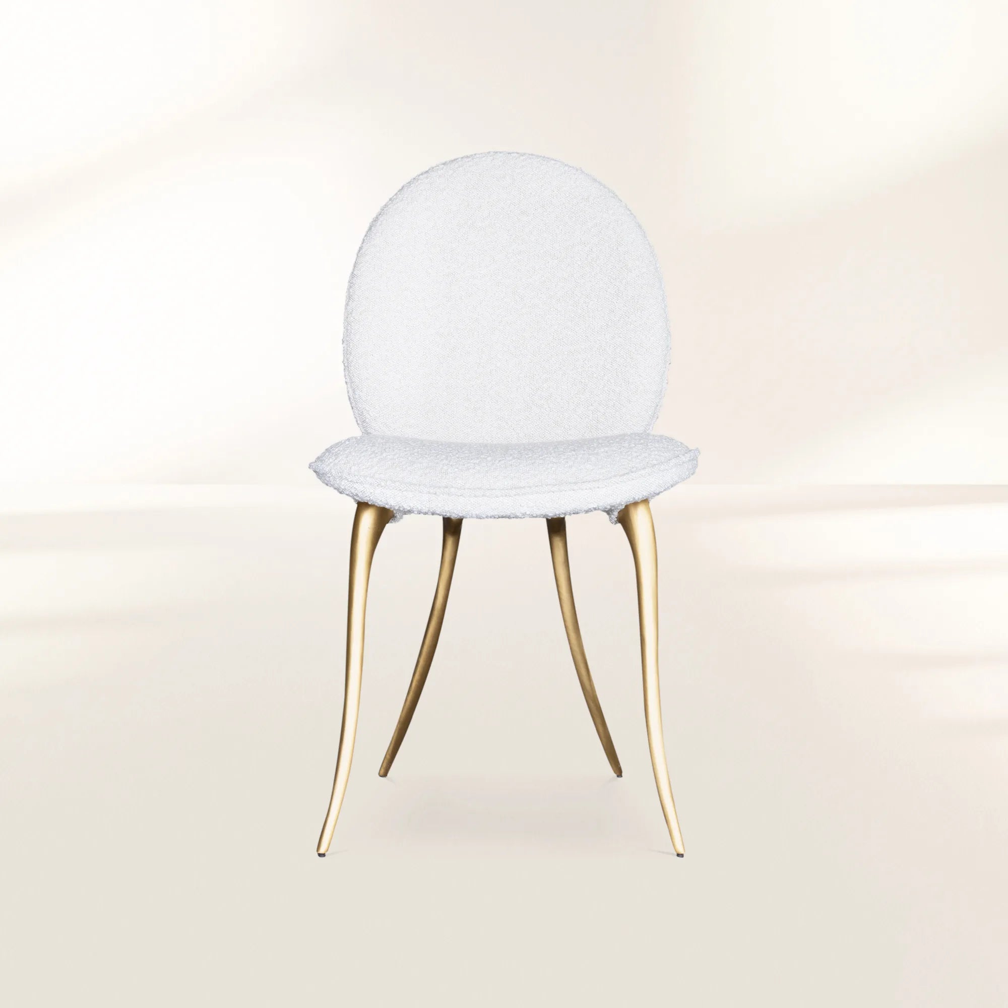 Soleil Curved Brass Modern Luxury Dining Chair