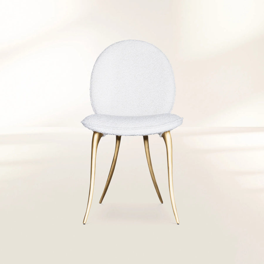 Soleil Curved Brass Modern Luxury Dining Chair