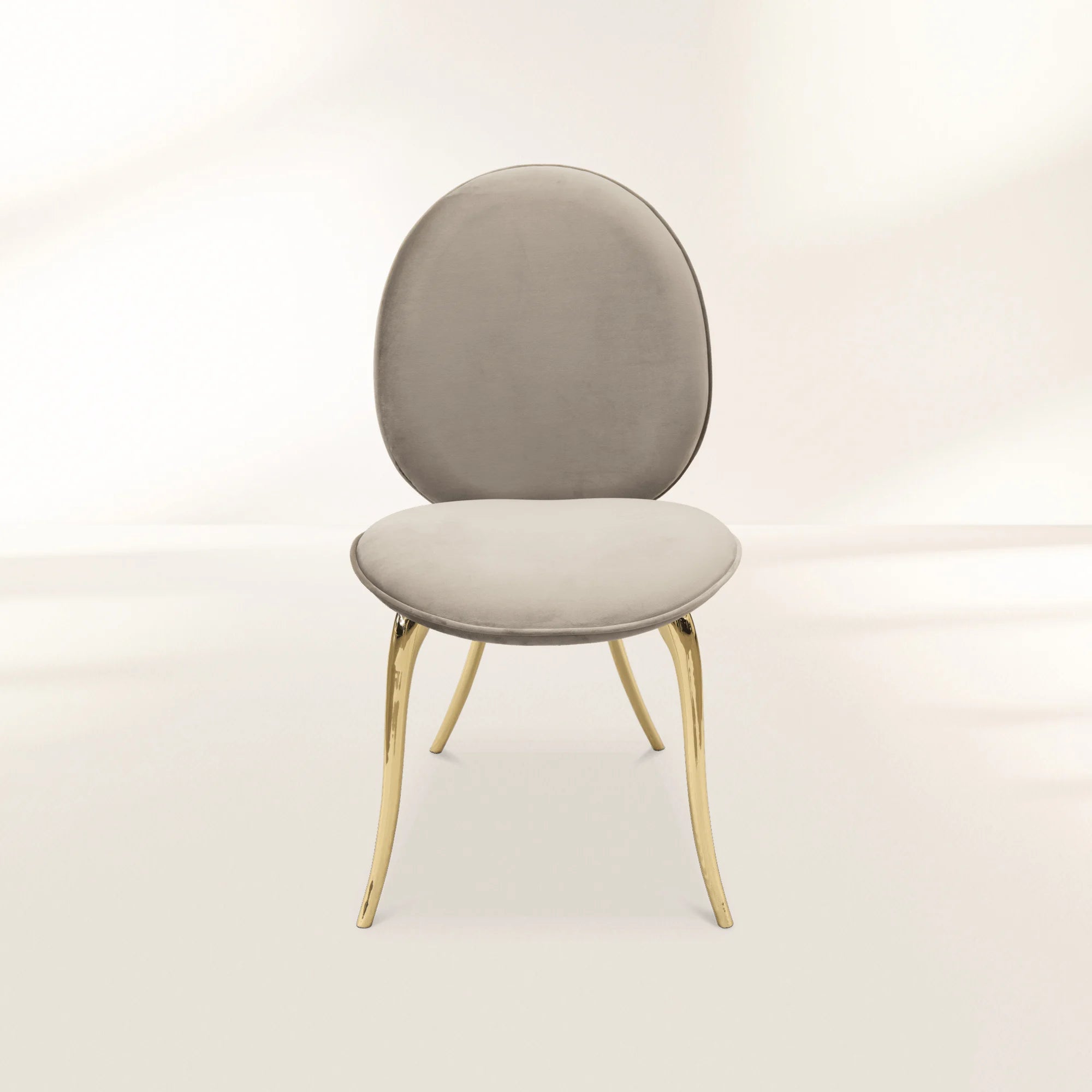 Soleil Curved Brass Modern Luxury Dining Chair