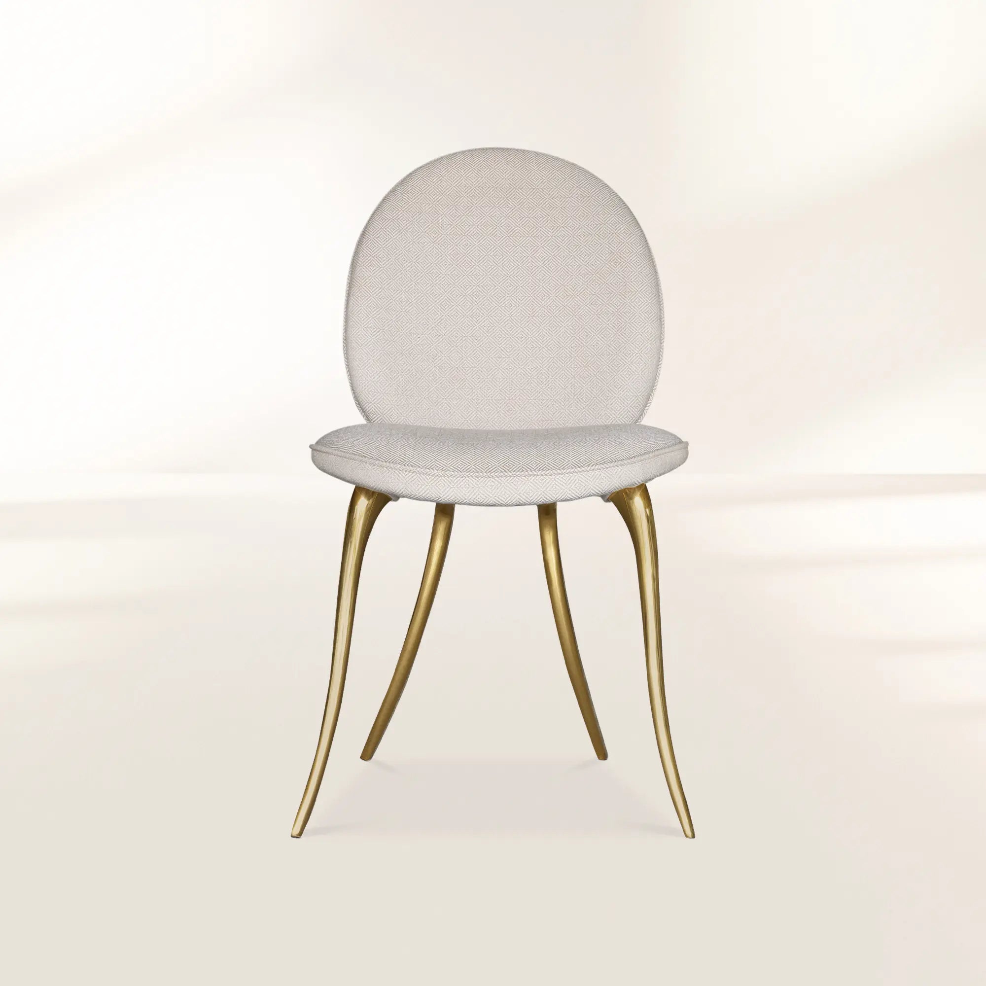 Soleil Curved Brass Modern Luxury Dining Chair