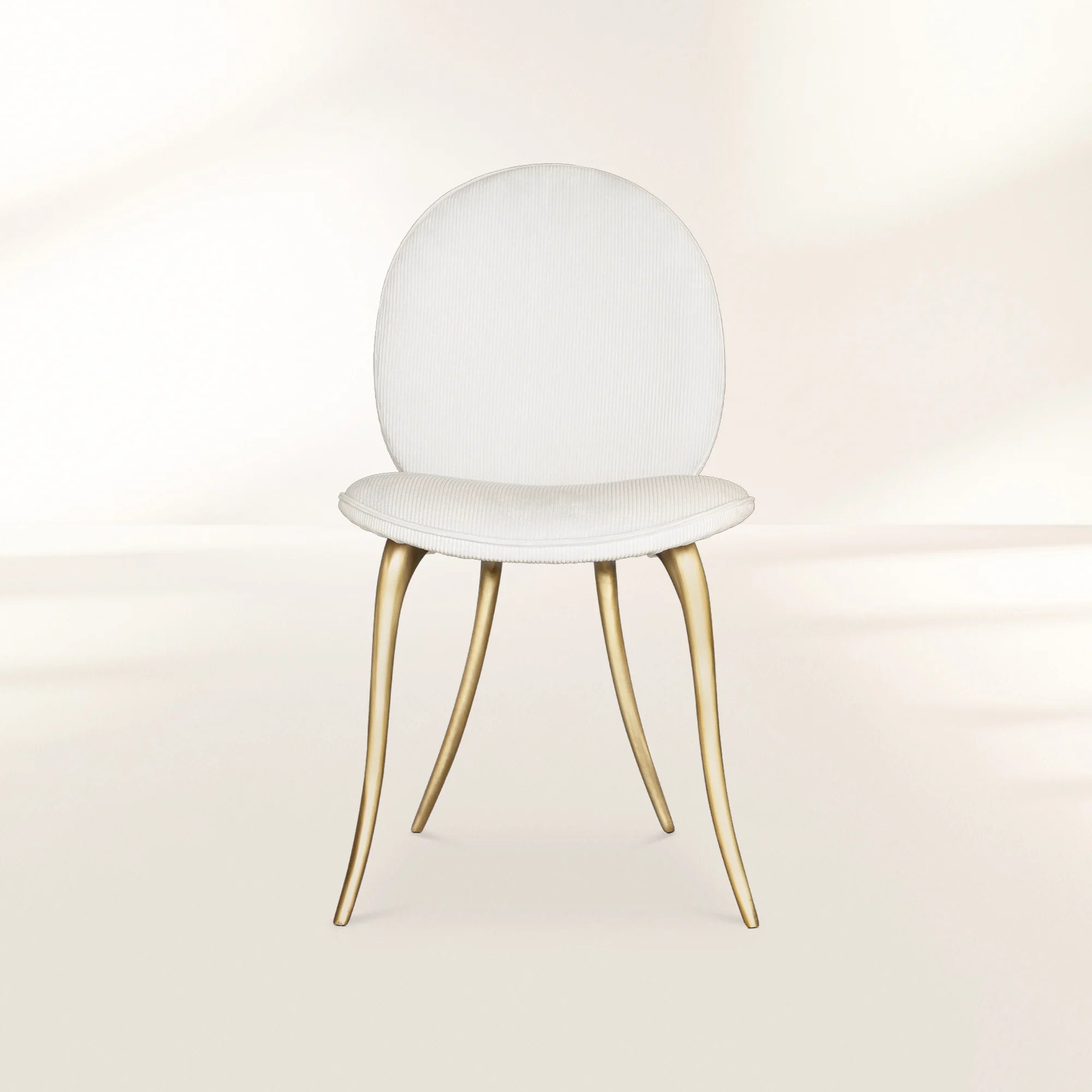 Soleil Curved Brass Modern Luxury Dining Chair