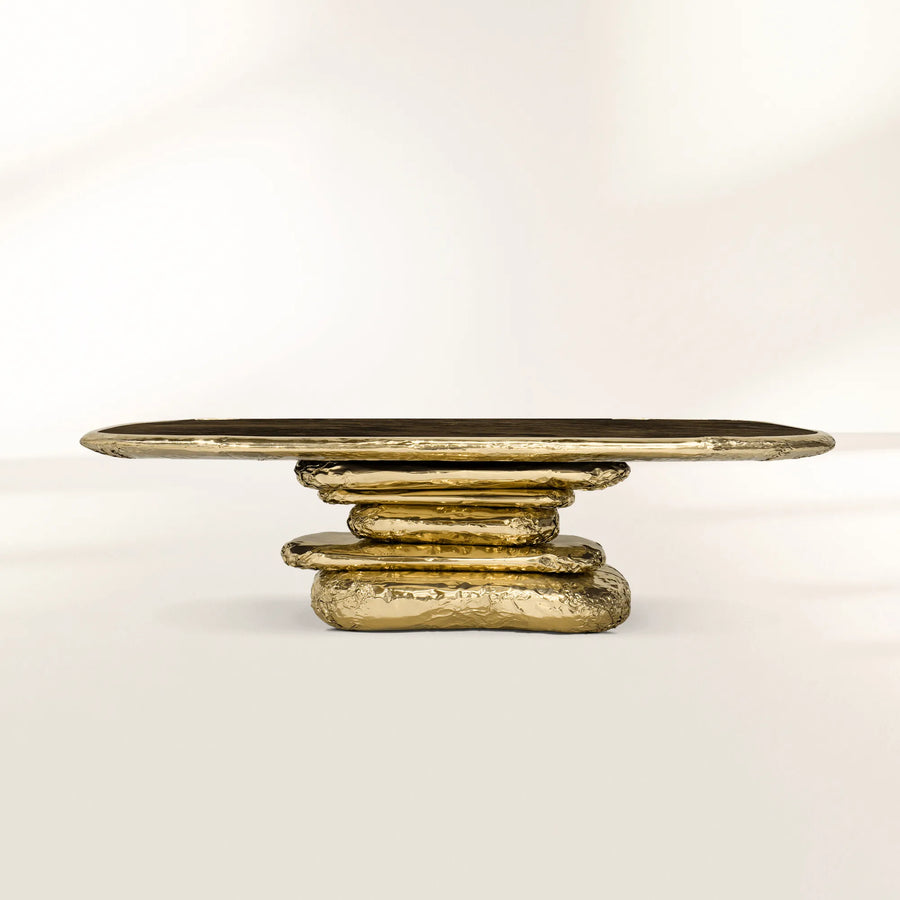 Stonehenge Marble & Brass Dining Table