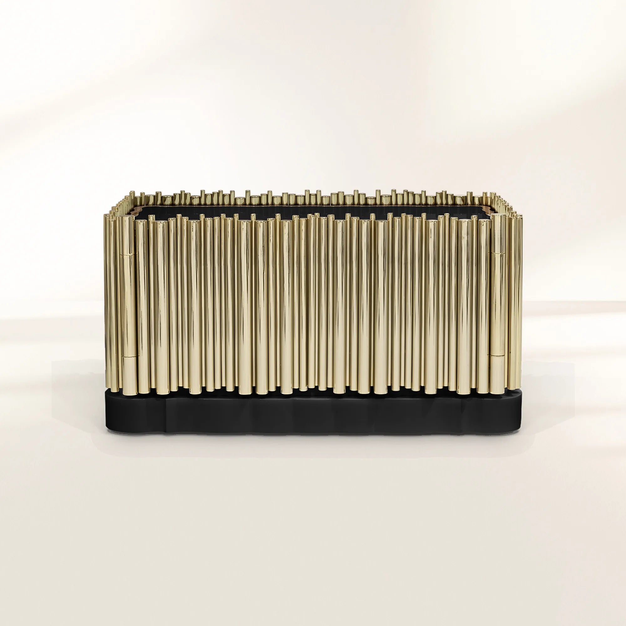 Symphony Tubular Gold Plated Modern Luxury Nightstand