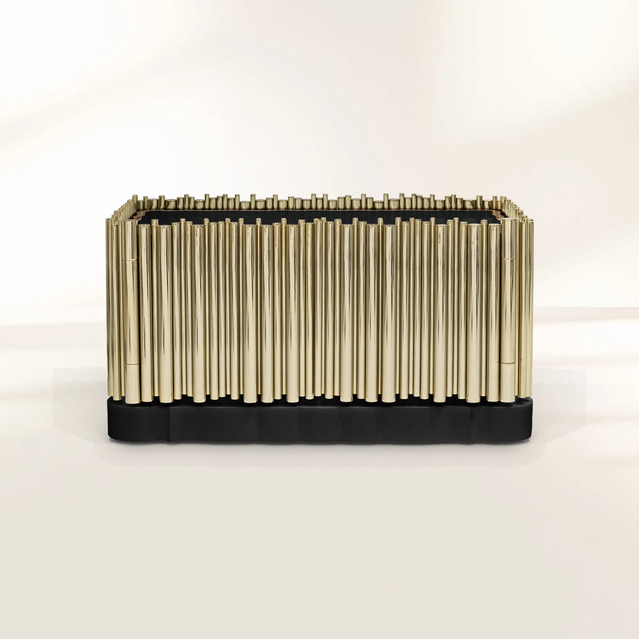 Symphony Tubular Gold Plated Modern Luxury Nightstand