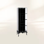 Luxury Tall Bookcase with Smoked Glass Shelves & Modern Display Storage