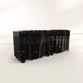 Luxury Sculptural Sideboard Cabinet with Black Gold Finish & Hidden Storage