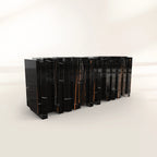 Luxury Sculptural Sideboard Cabinet with Black Gold Finish & Hidden Storage