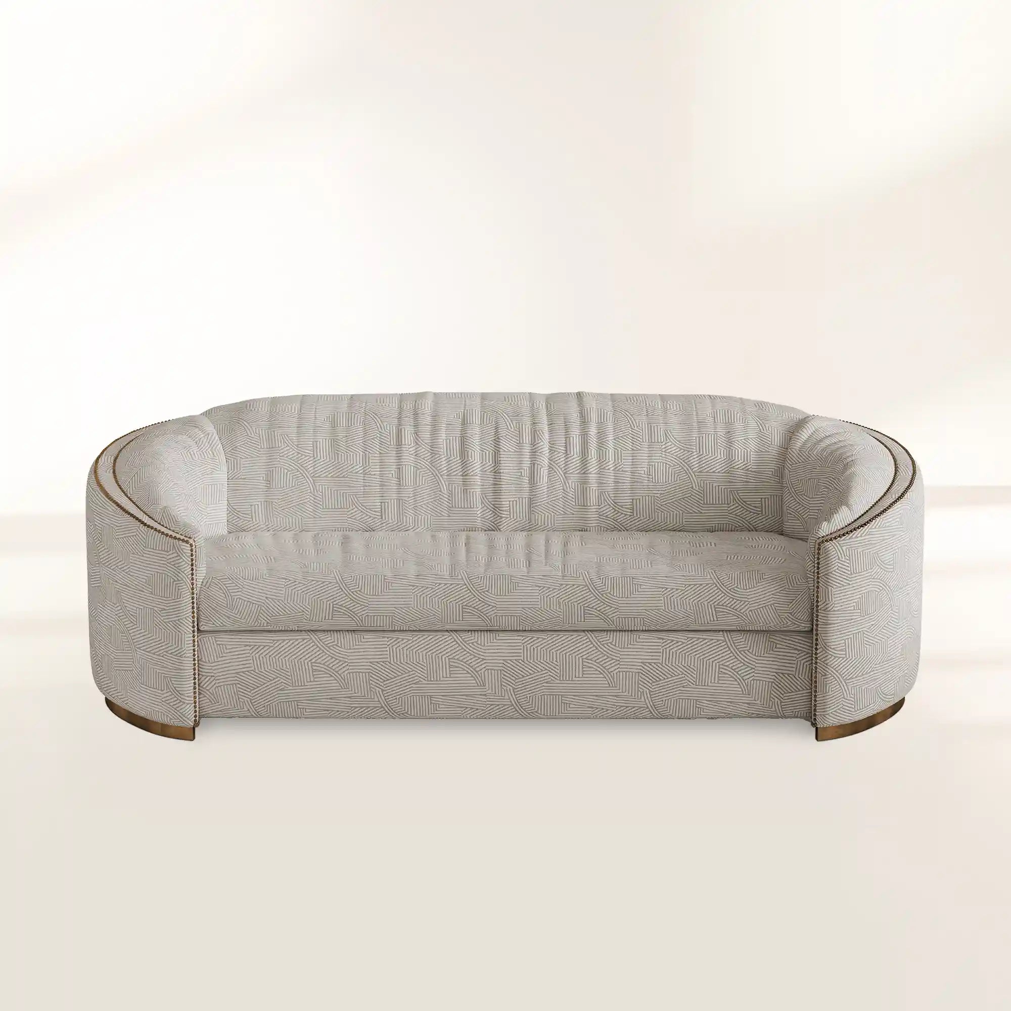 Luxury Curved Velvet Sofa with Gold Accents & Modern Designer Style