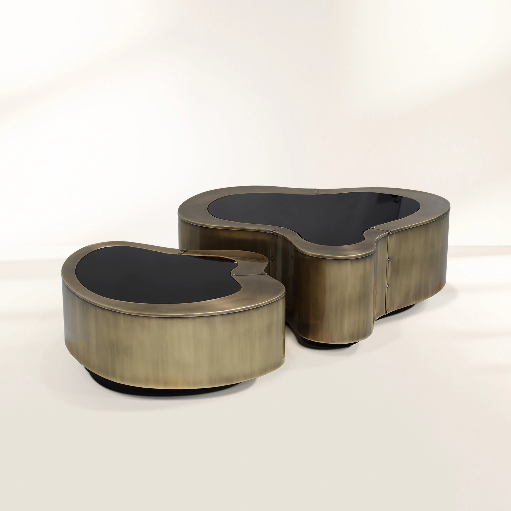 Luxury Hammered Brass Coffee Table with Wave Sculptural Design & Artisan Craftsmanship Center Tea Table