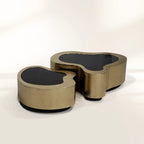 Luxury Hammered Brass Coffee Table with Wave Sculptural Design & Artisan Craftsmanship Center Tea Table