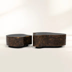 Luxury Hammered Brass Coffee Table with Wave Sculptural Design & Artisan Craftsmanship Center Tea Table