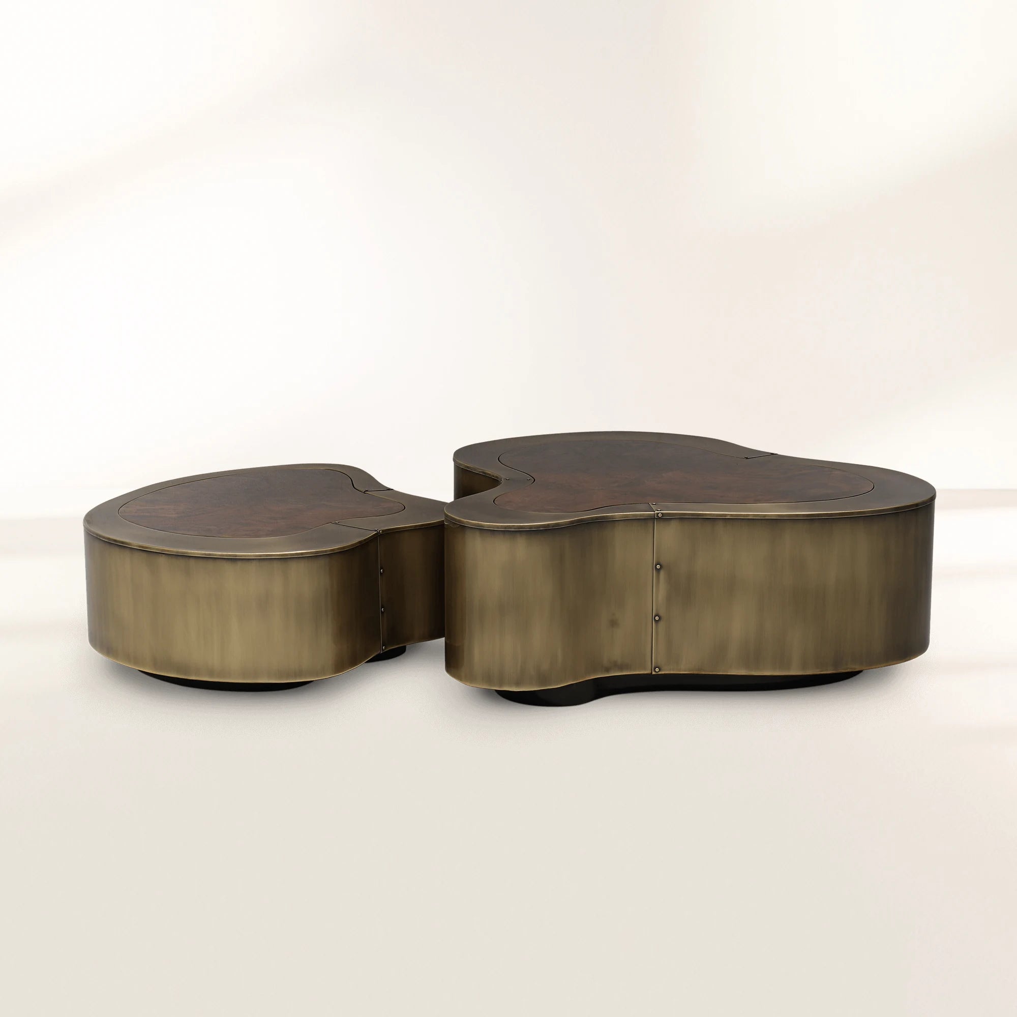 Luxury Hammered Brass Coffee Table with Wave Sculptural Design & Artisan Craftsmanship Center Tea Table