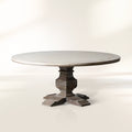 Cerea Ribbon Bell'Arte Wood Round Dining Table Vintage Distressed Furniture