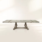 Hand painted in Italy Dual Leaf Extensions Dining Table Biancca Center Scroll Bell’Arte Wood Dining Table