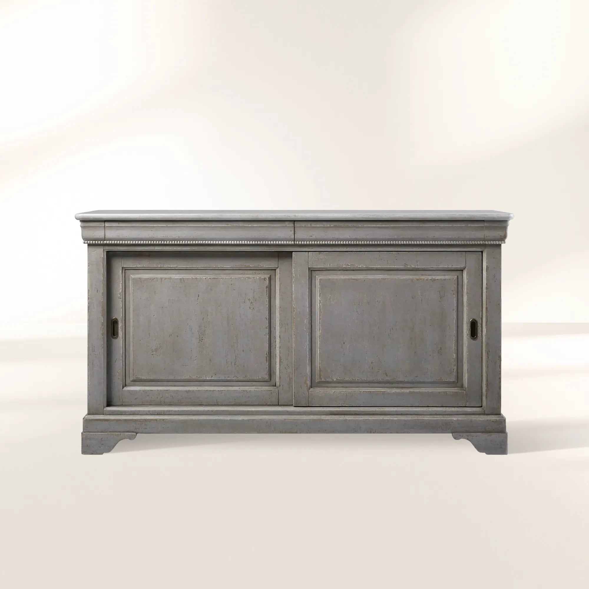 Giada Bell'Arte Vintage Console Storage Cabinet Handcrafted Italian Antique Grey Entryway Cabinet