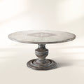 Florence Round Poplar Wood Dining Table with Hand-Painted Center Floral Bell’Arte