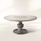 Florence Round Poplar Wood Dining Table with Hand-Painted Center Floral Bell’Arte