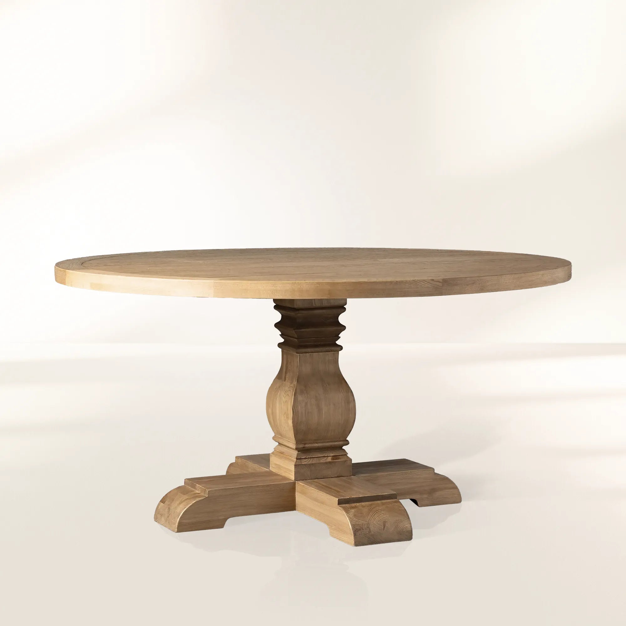 Kensington Country Round Oak Wood Dining Table with Finnish Pine Base