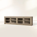 Bodhi Media Console with Solid White Oak Modern Rustic Wood TV Stand Side Cabinet Rustic Television Storage Unit Sideboard