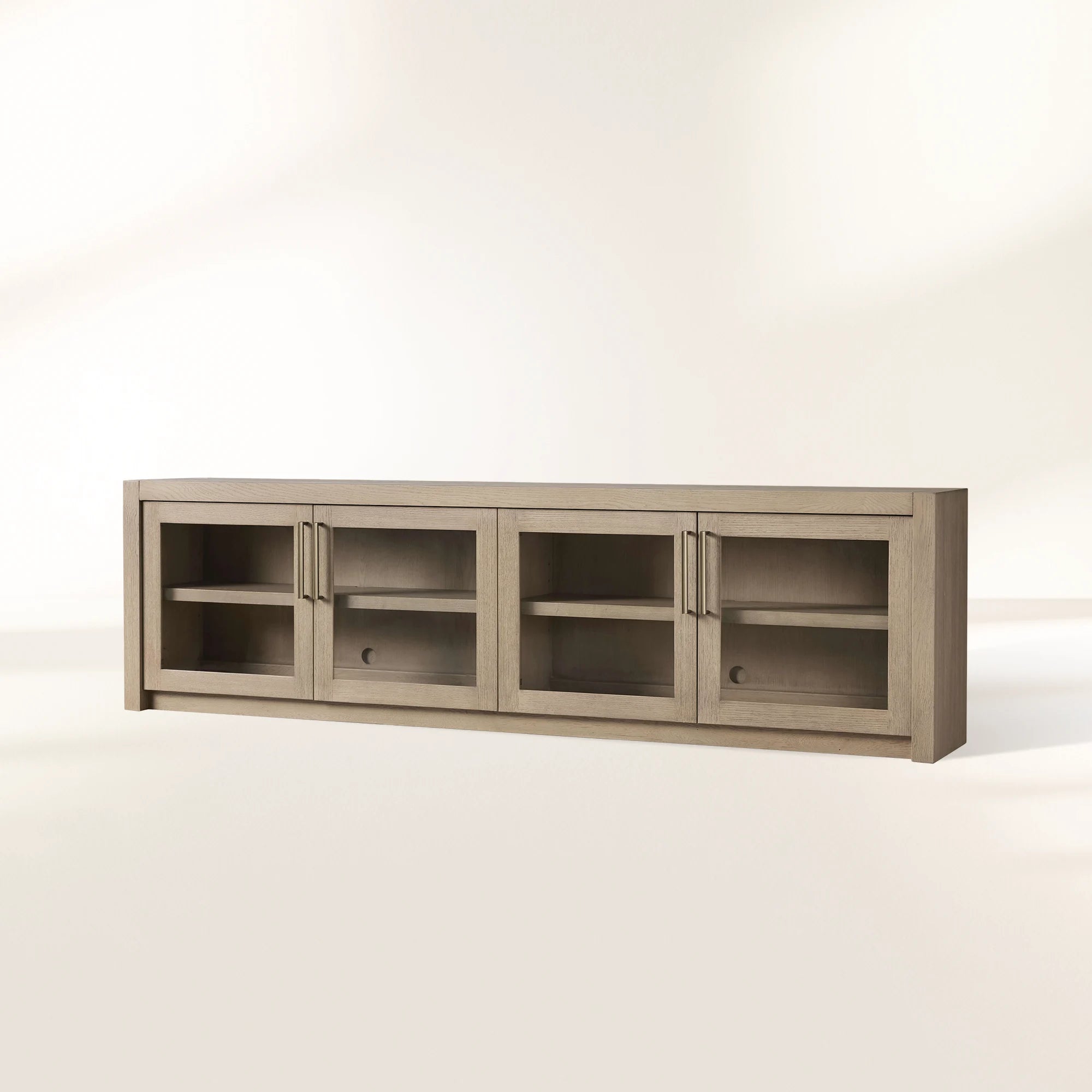Bodhi Media Console with Solid White Oak Modern Rustic Wood TV Stand Side Cabinet Rustic Television Storage Unit Sideboard