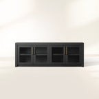 Bodhi Media Console with Solid White Oak Modern Rustic Wood TV Stand Side Cabinet Rustic Television Storage Unit Sideboard
