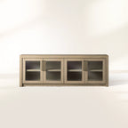 Bodhi Media Console with Solid White Oak Modern Rustic Wood TV Stand Side Cabinet Rustic Television Storage Unit Sideboard