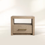 Palmer Storage Nightstand with Parsons Wood Bedside Nightside Table 1-Drawer Cabinet